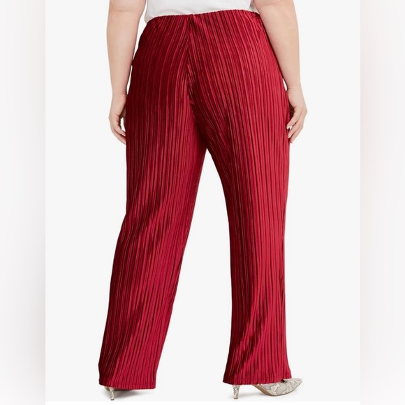 ๐ฅ๐HP๐๐ฅ Alfani Plus-Size Pull-On Velvet Wide-Leg Pants Red - Size XL - Picture 5 of 12